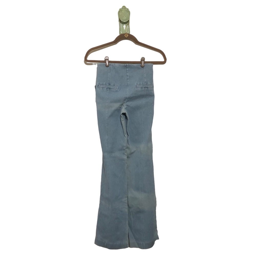 Lysse Denim Trouser Pants Shaping Jeans High Rise Waist Flare Light 70s Blue - Picture 5 of 16